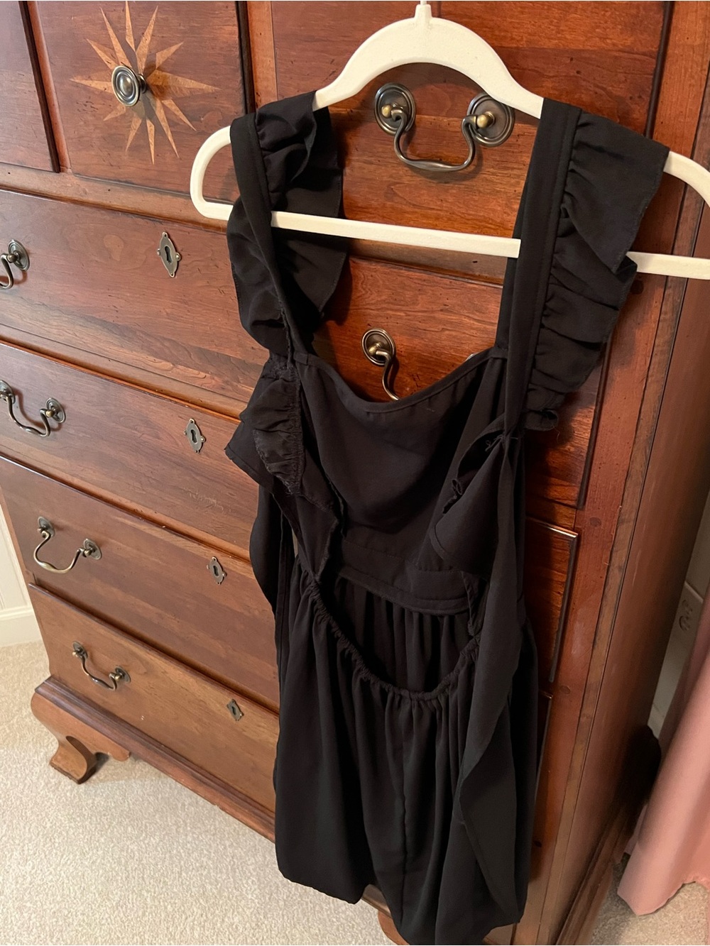 Black Ruffle Strap Sundress - Picture 2 of 2